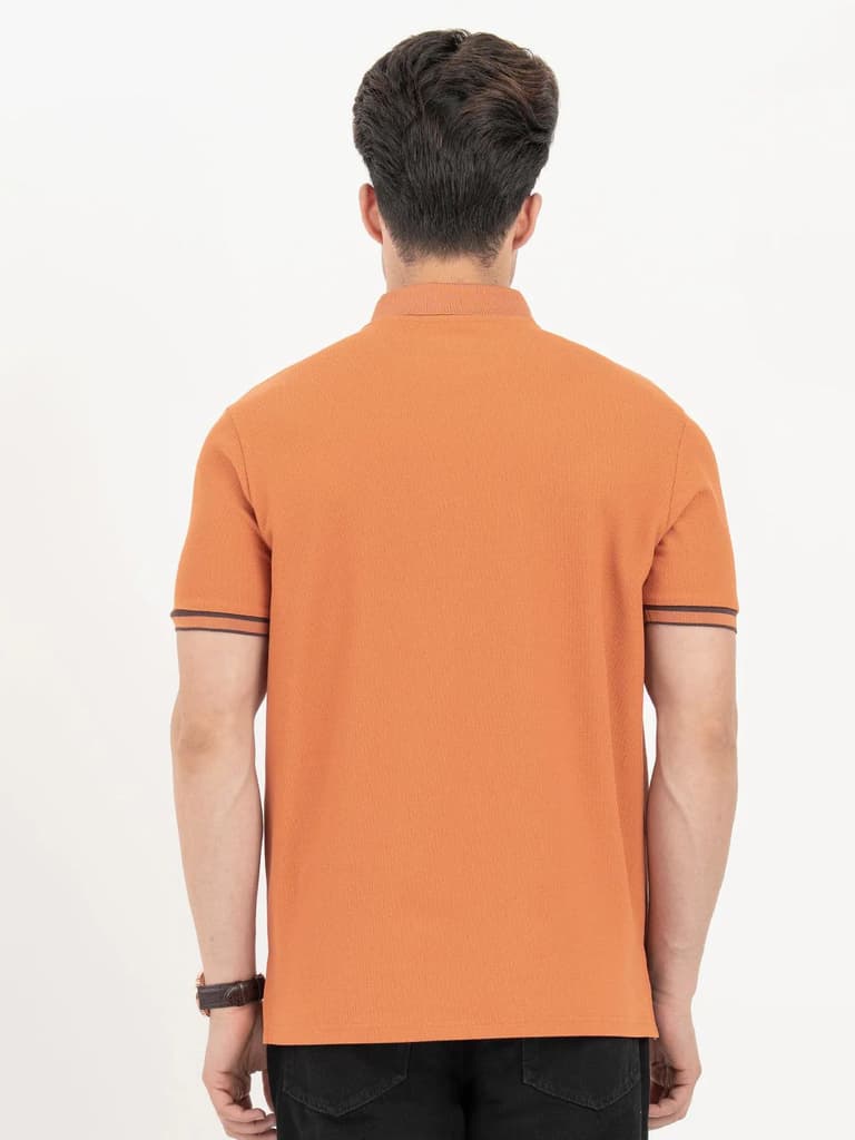 Polo T Shirts for Men in Burnt Orange | Classic Polo T Shirts — photo 3