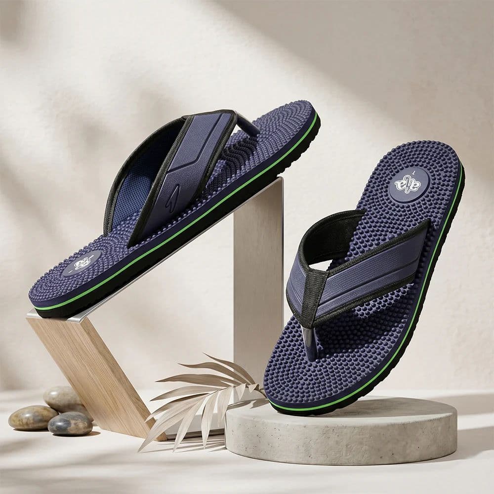 A-HA AGL-156E Teal Blue Casual Slip on Slippers for Men by Liberty — photo 2