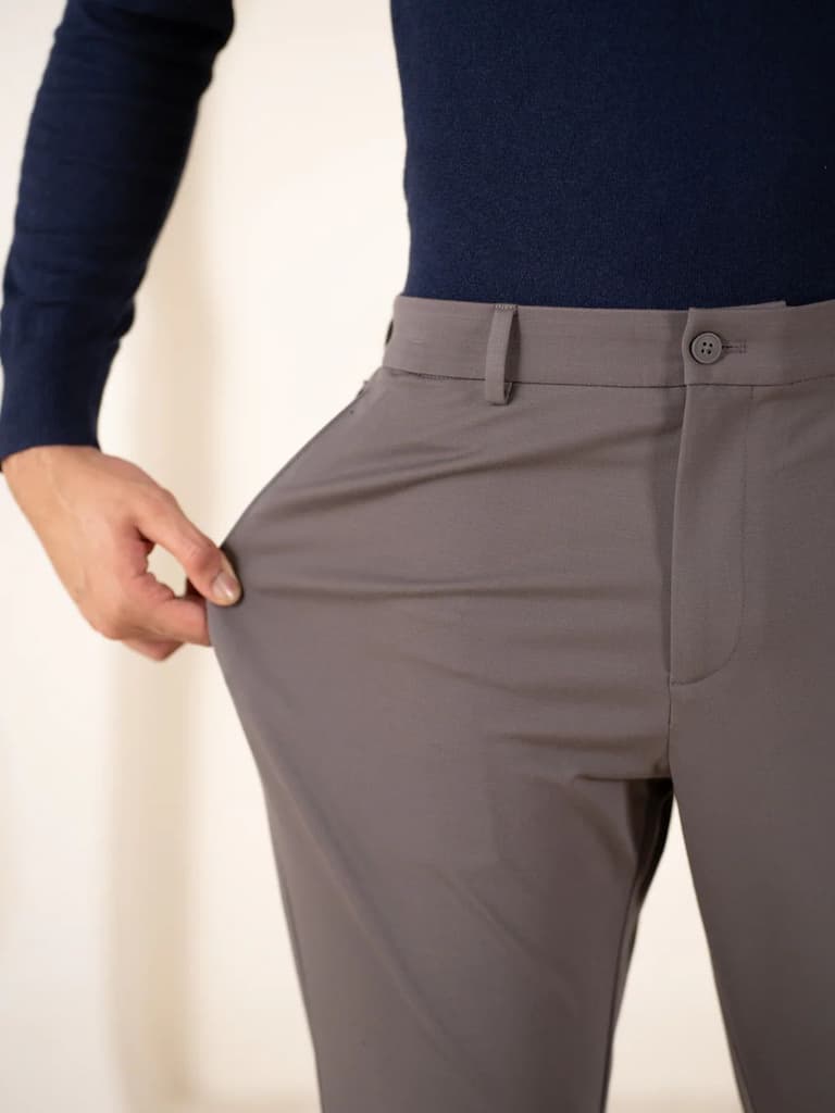 Malai Dark Grey Soft-touch Slim Fit Power Stretch Pants — photo 2