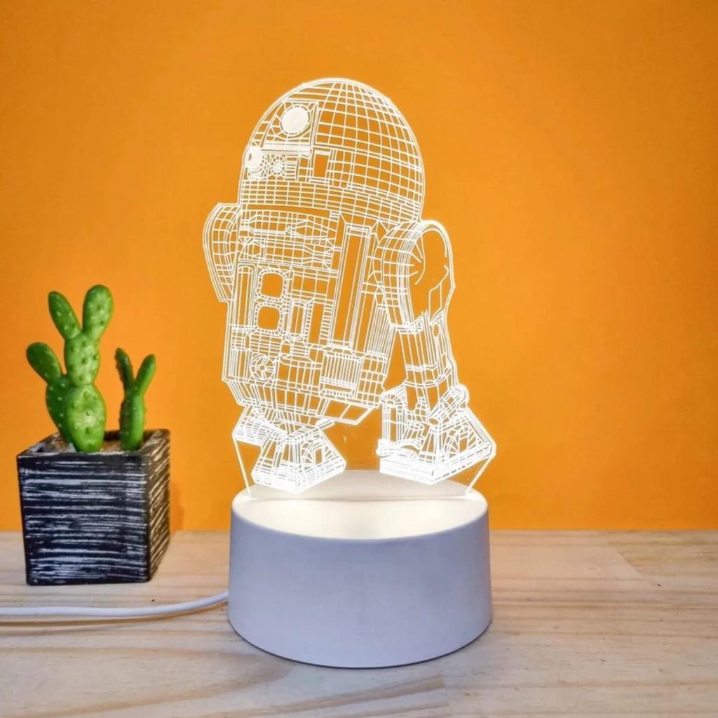 Star Wars Acrylic Lamp | 3D Illusion Lamp for Ultimate Sci-Fi Vibes — R2-D2
