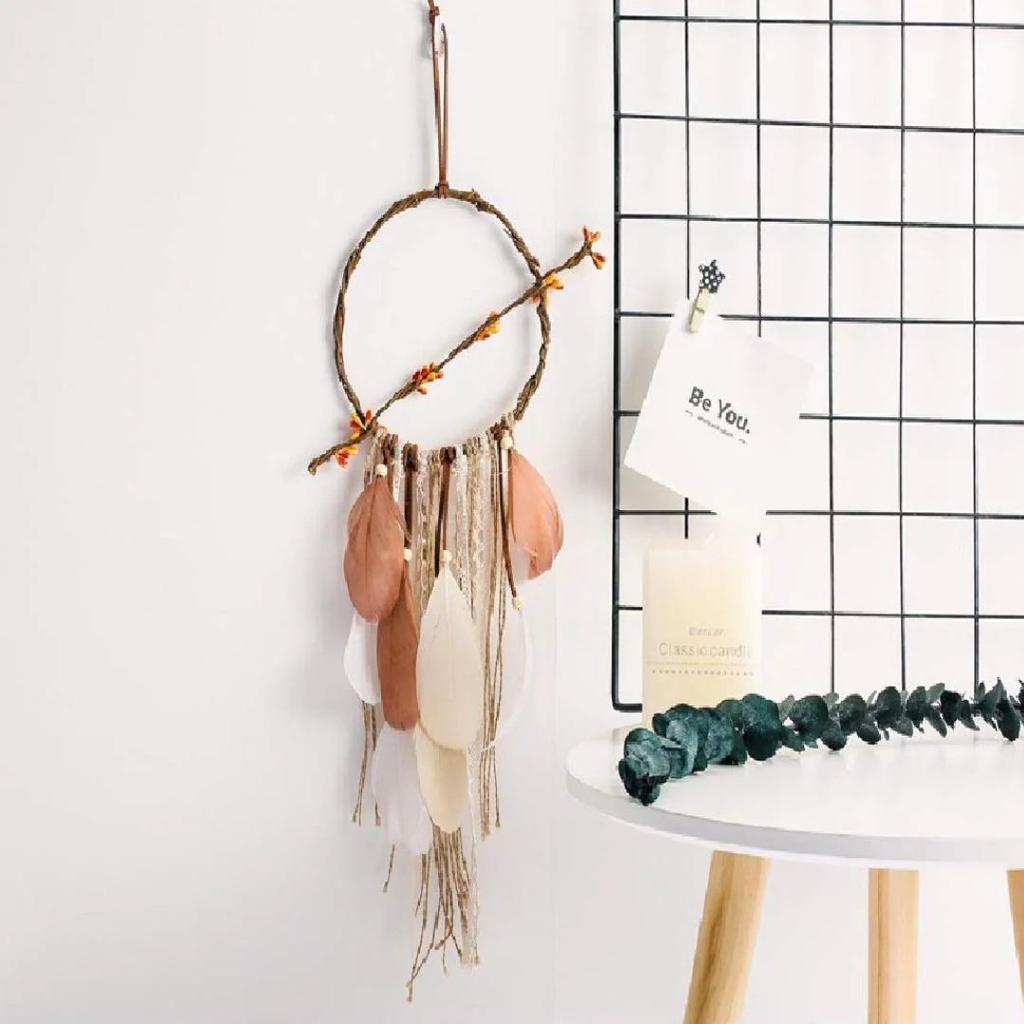 Pastel Feather Dreamcatcher – Handmade Boho Wall Décor — photo 2