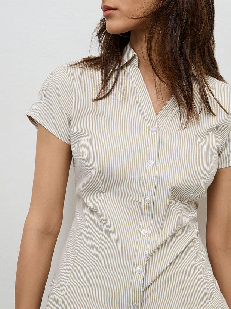 Wardrobe Beige Striped Shirt — photo 3