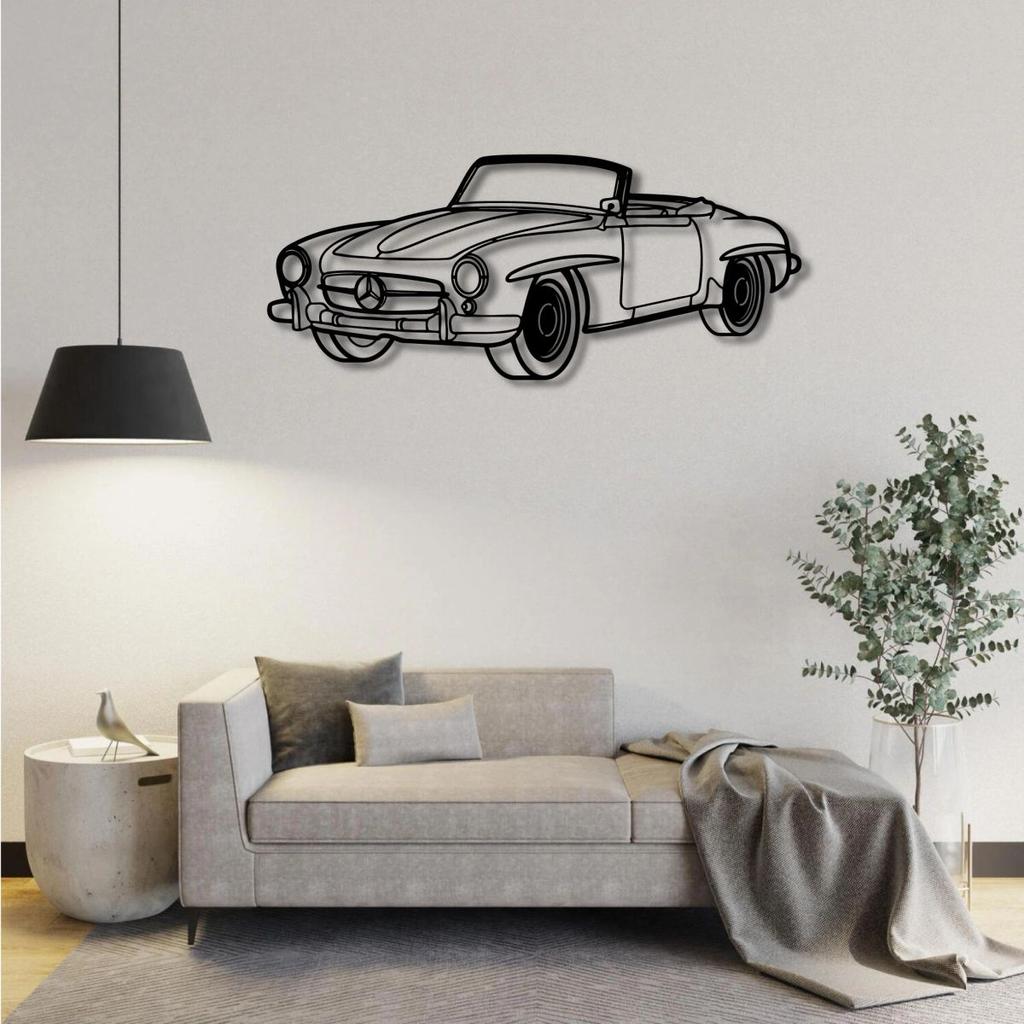 MERCEDES BENZ 190 190SL 1958 PERSPECTIVE METAL WALL ART — photo 2