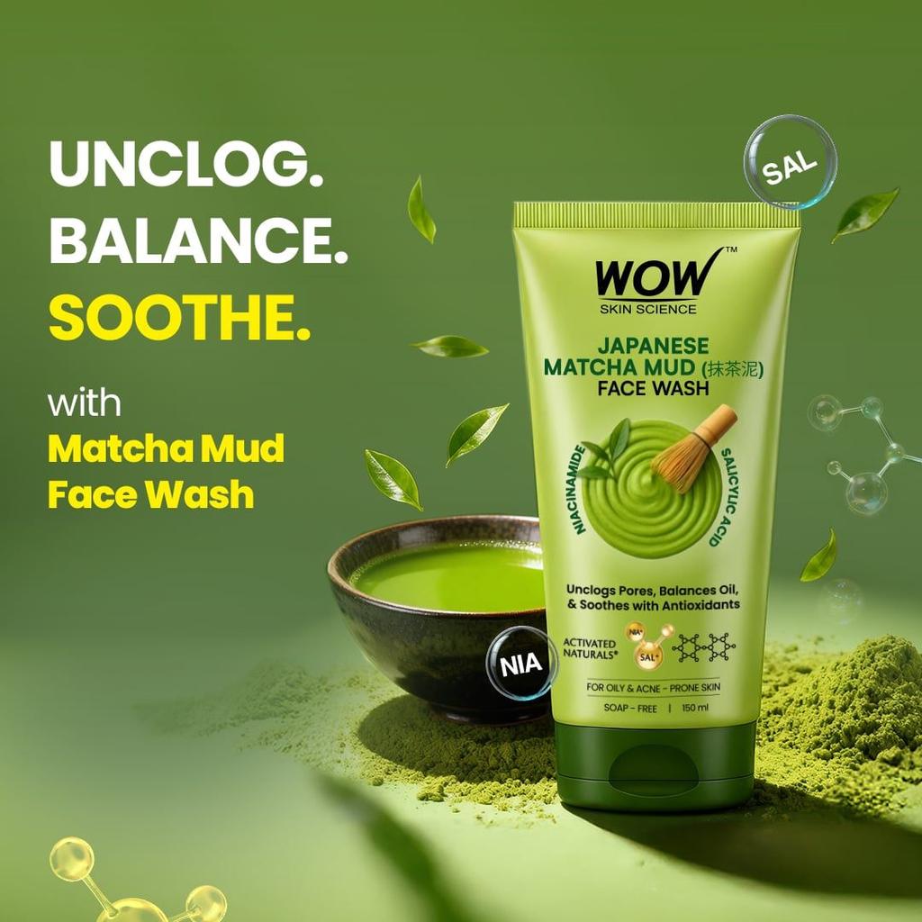 Japanese Matcha Mud Face Wash Purifies & Balances Oily Skin