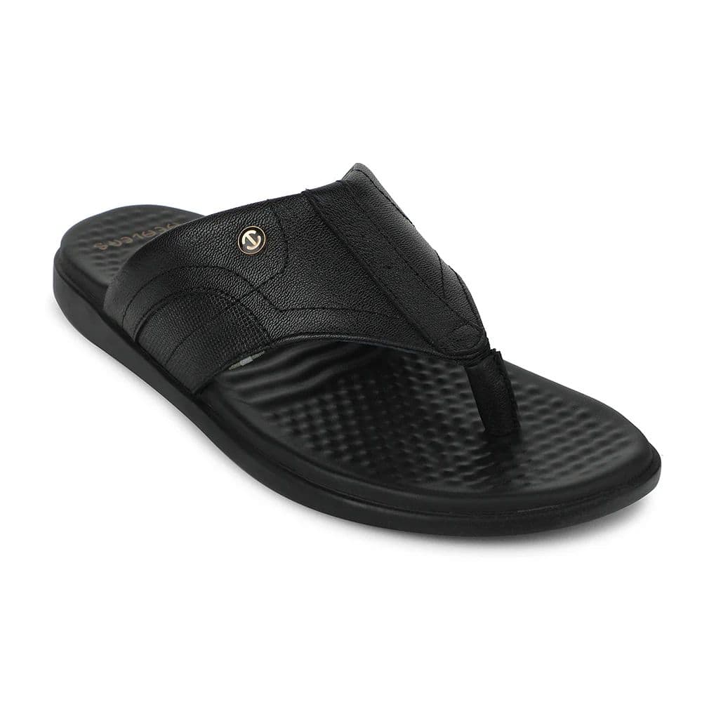 Healers Black Casual Slipper For Men RELIEF-1 By Liberty — 6/40 / Black