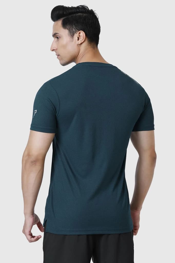 Checks Running T-shirt Bottle Green — photo 7