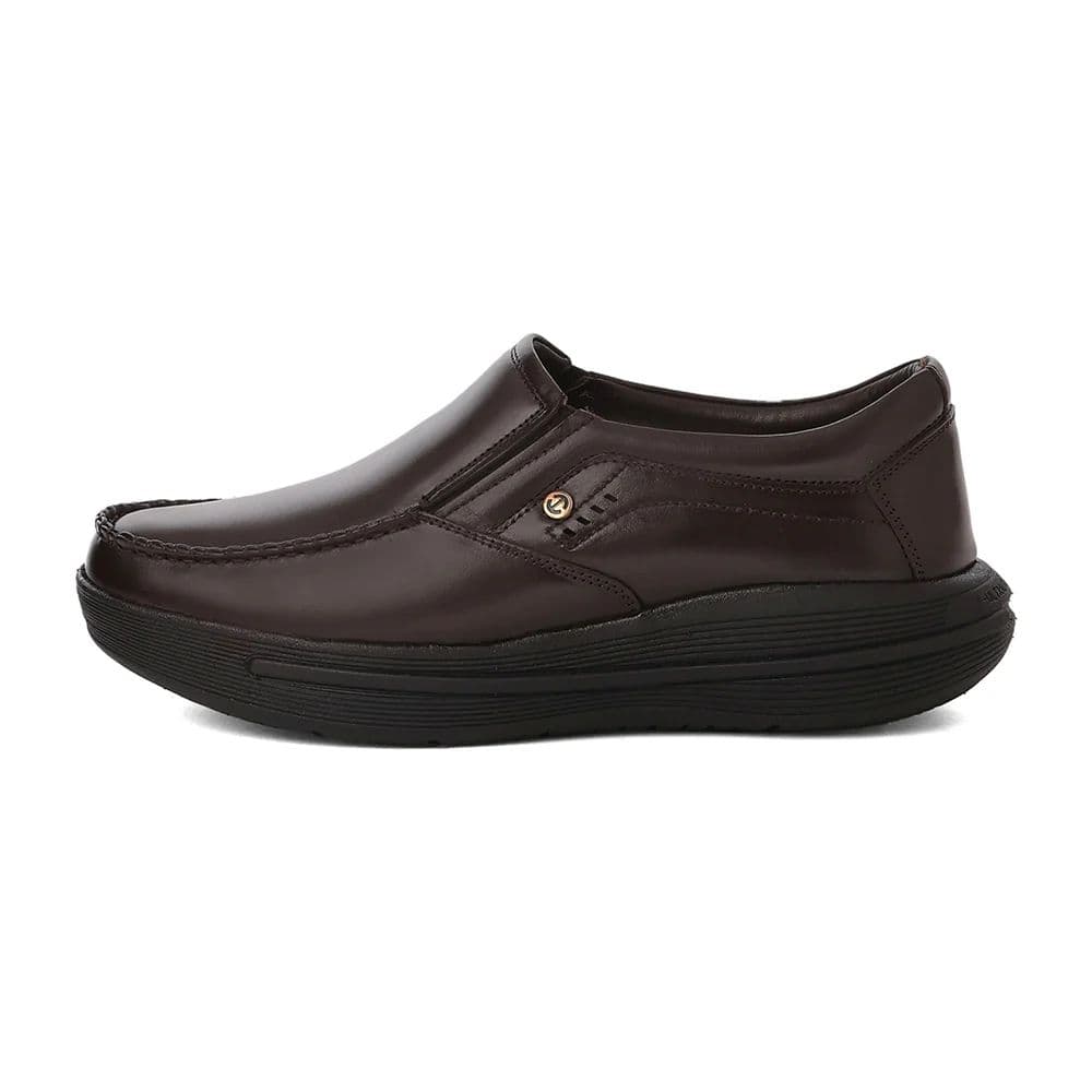 Healers LER-2 Men's Brown Leather Formal Shoes with GEL INSOLE & Elastic Comfort — photo 5
