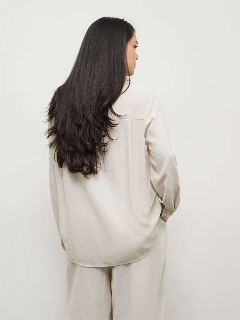 Gia Off-White Cotton Shirt — photo 4