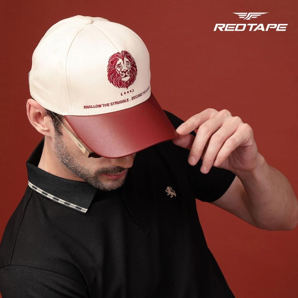Unisex Beige Brown Colourblocked Cotton Twill Baseball Cap with Adjustable Strap
