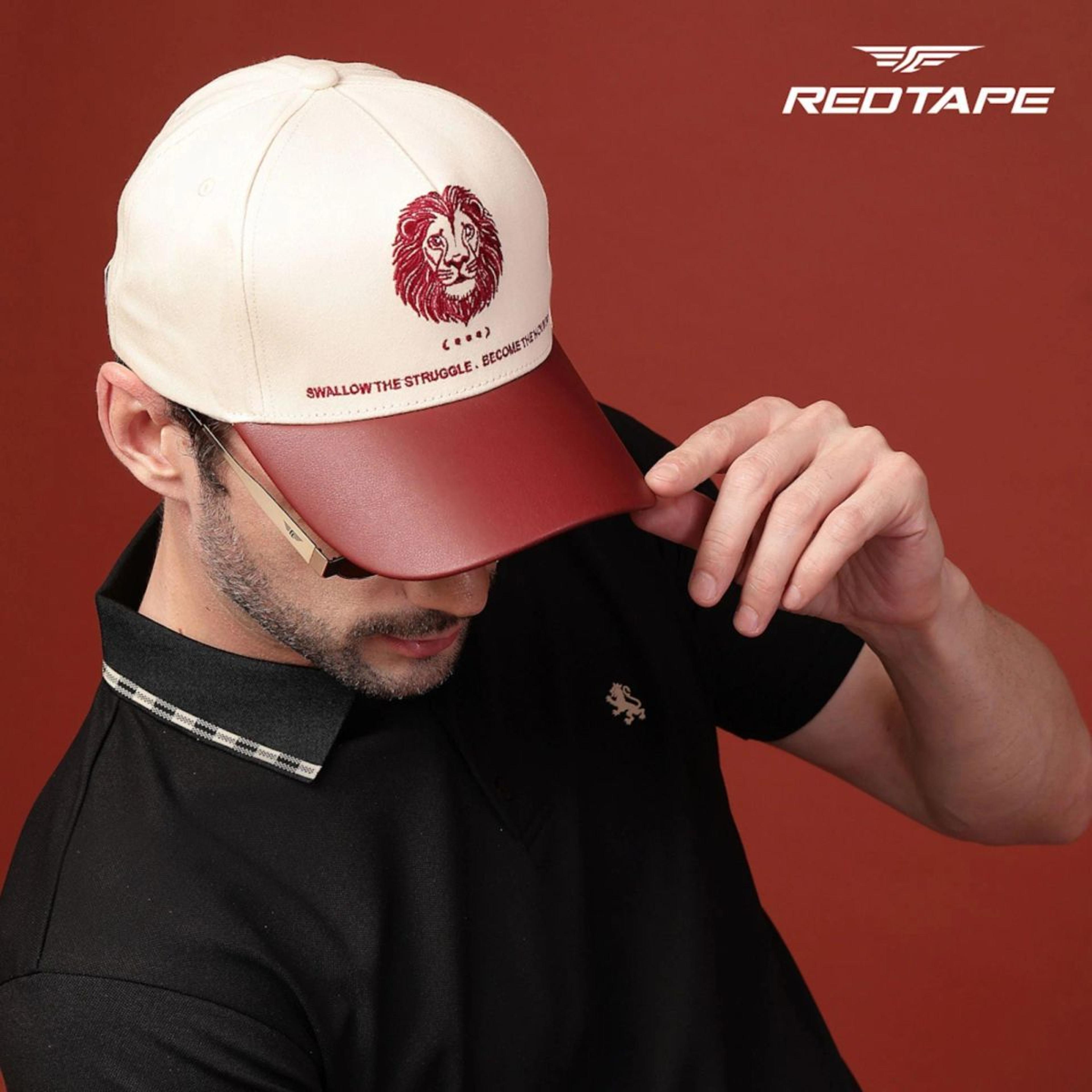 Unisex Beige Brown Colourblocked Cotton Twill Baseball Cap with Adjustable Strap