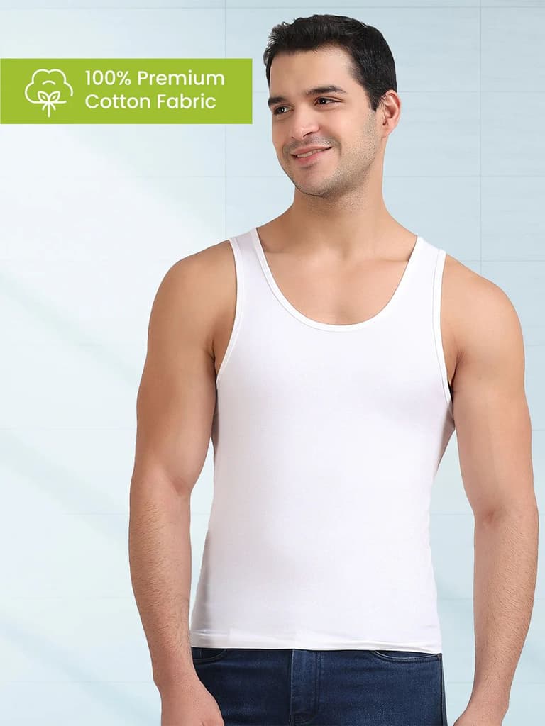 Regular Fit Organic Cotton Comfort Vest for Men-Pack of 3 — photo 9