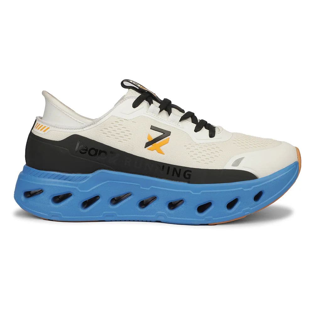 Leap7X ZLP-XM-16 Airflow Outsoles White Sports Lacing Running Shoes for Men by Liberty — photo 2