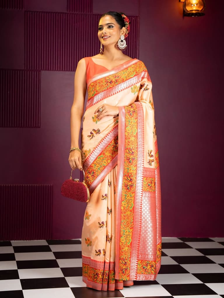 Mimosa Women's Woven Design Banarasi Style Art Silk Saree With Blouse Piece : SA00001992PCFREE — photo 5