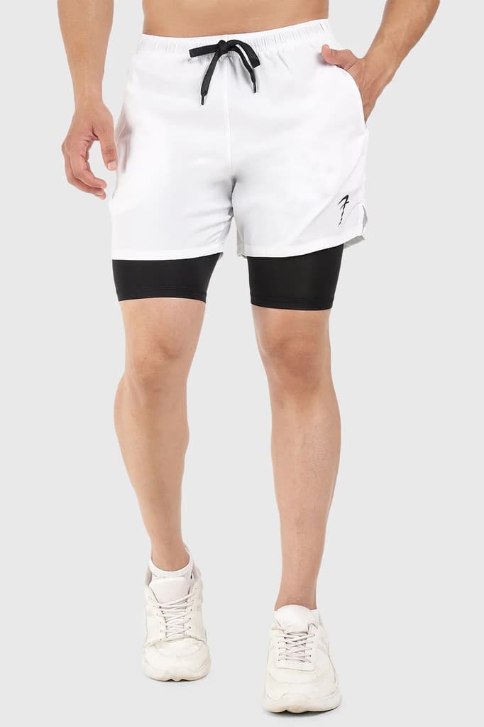 2 in 1 5" Compression Shorts White — photo 5
