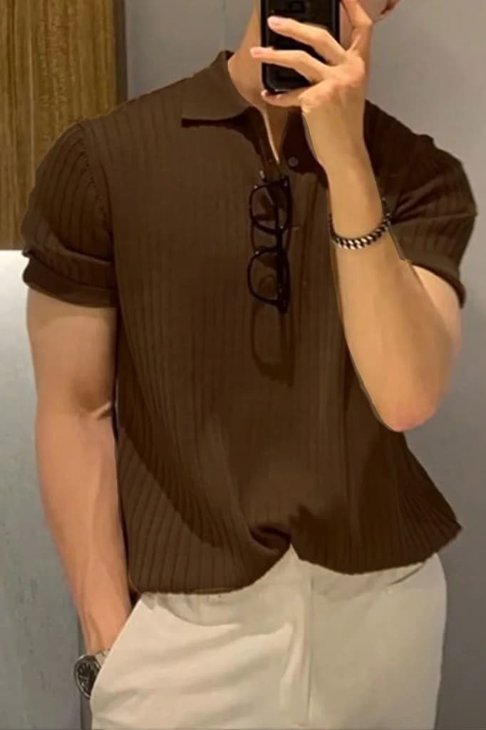 Classic Ribbed Short-Sleeve Polo