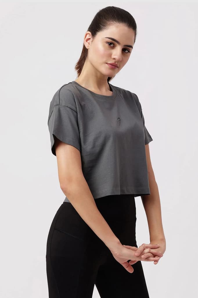 Brisk Cotton Crop Top Grey — photo 5