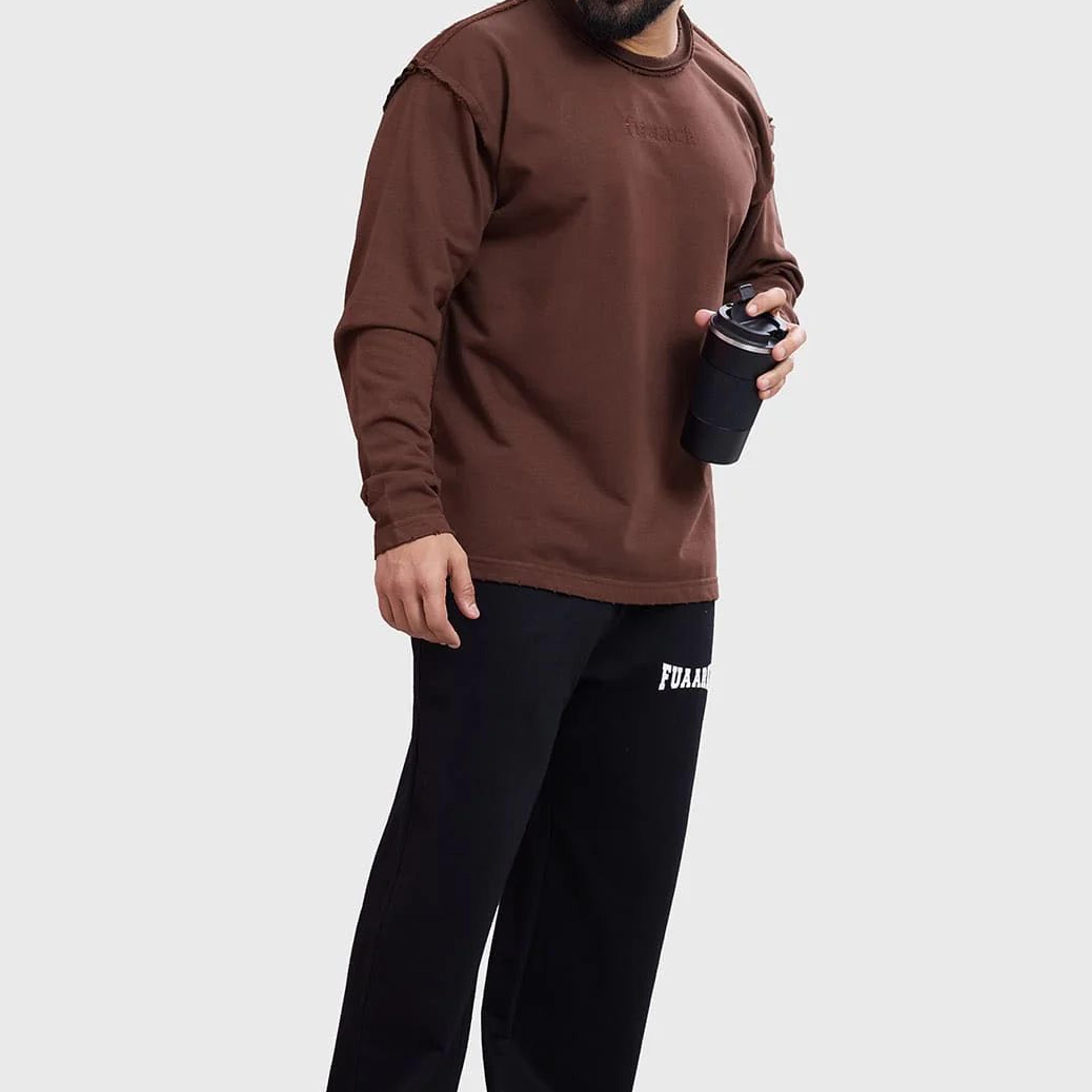 Shell Raw Sweatshirt Brown