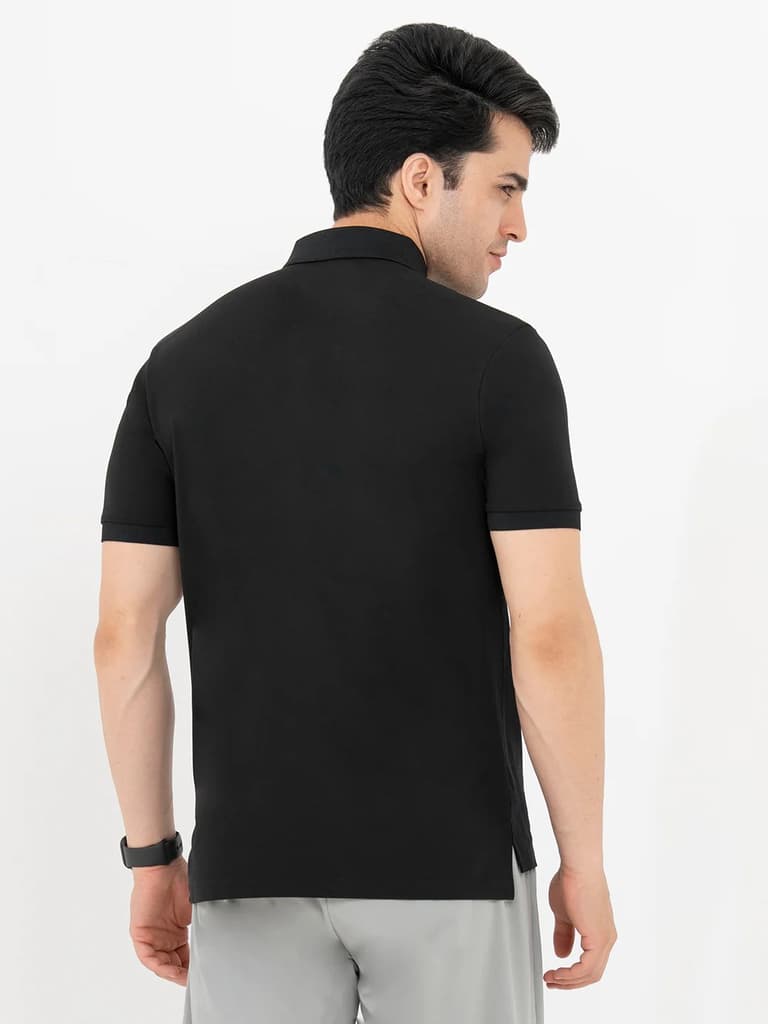 T Shirts for Men in Black | Printed Polo T Shirt — photo 3
