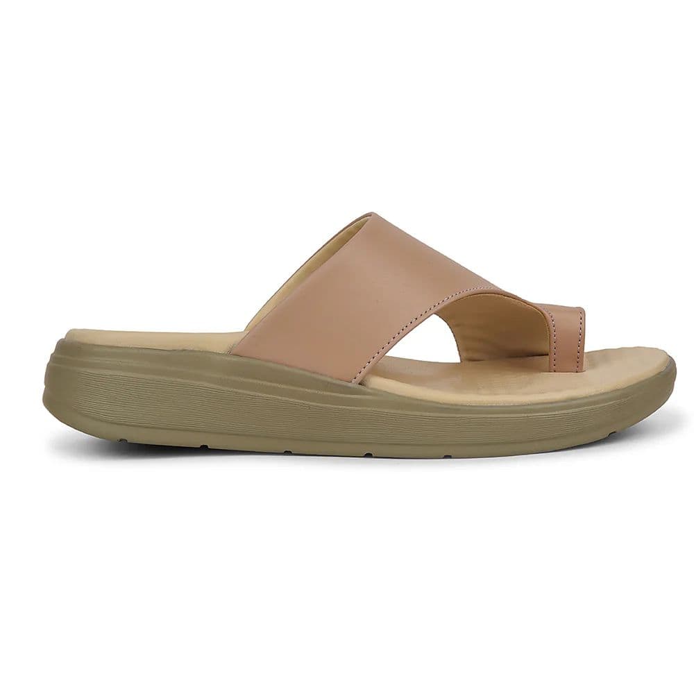 Healers Beige Casual Toe Ring Slipper For Women ZUBIE-3E By Liberty — photo 2