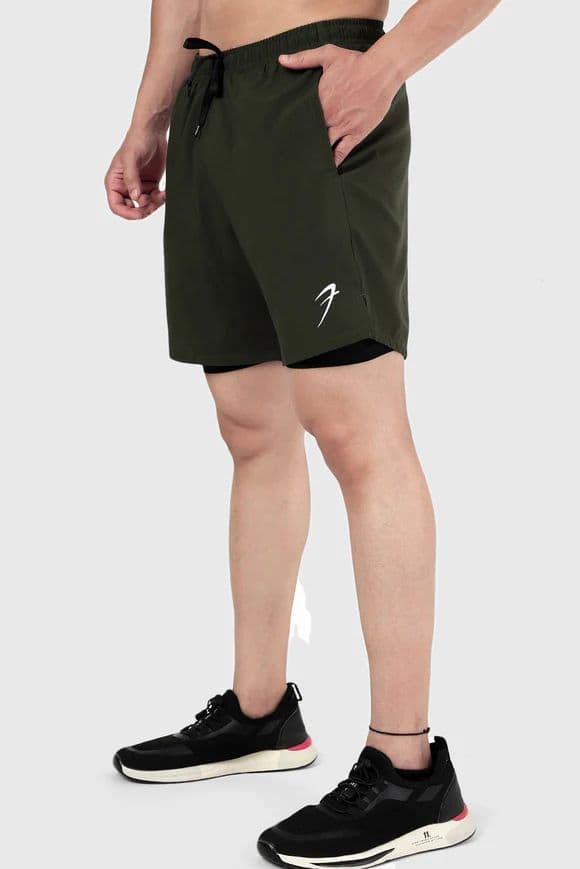 2 in 1 Compression Shorts Olive — photo 8