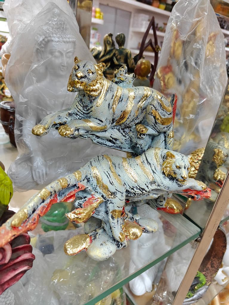 Gold and Black Cat Statue | Decorative | Ceramic | Gold and Black