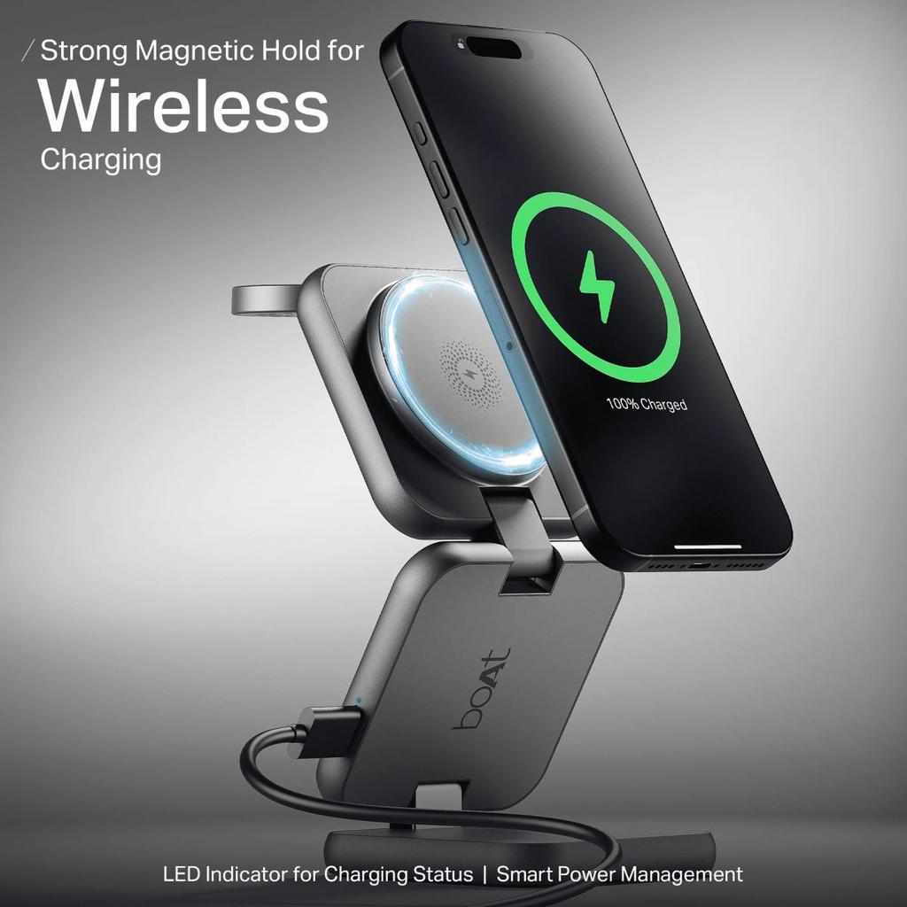 Flexcharge 360 | 3-in-1 Foldable Wireless Charger with Magnetic Hold, Fast Charging & Smart Power Management — photo 3