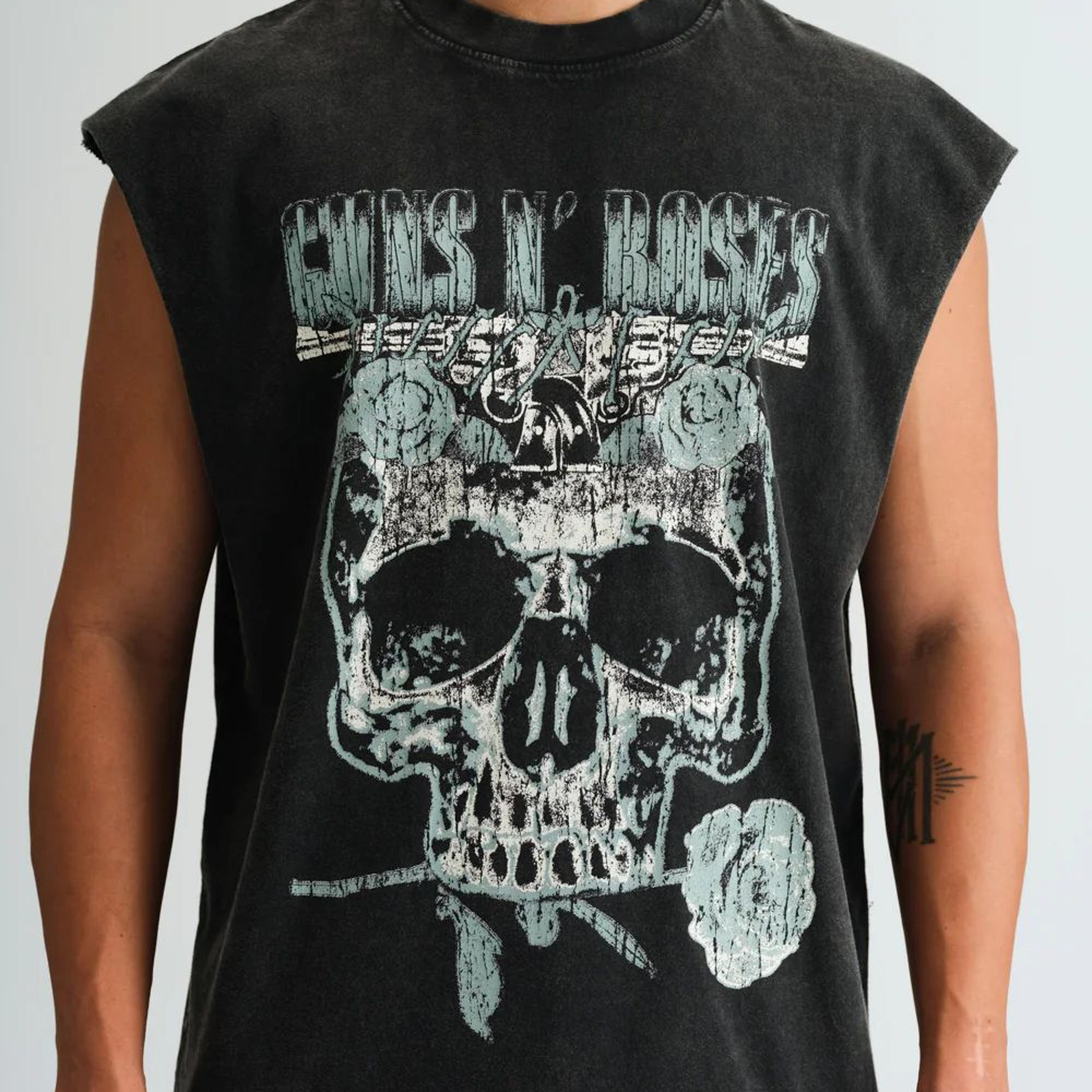 Faded Guns N Roses Oversized Tank
