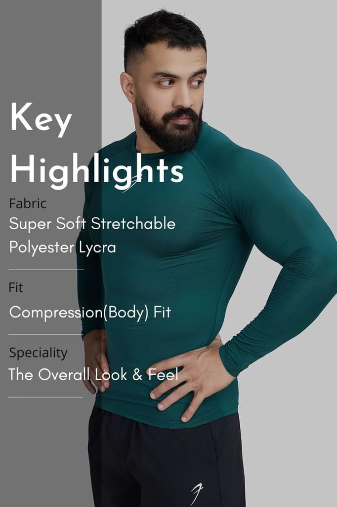 Compression Fullsleeves T-shirt Emerald Green — photo 7