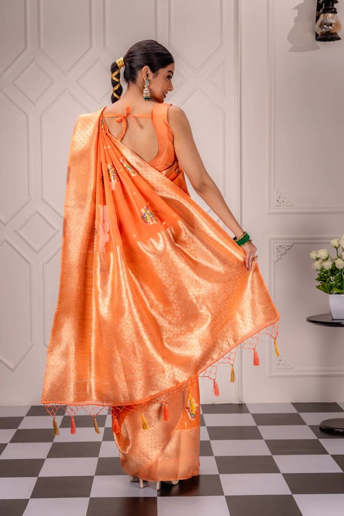 Mimosa Women's Woven Design Banarasi Style Art Silk Saree With Blouse Piece : SA00001759PCFREE — photo 5
