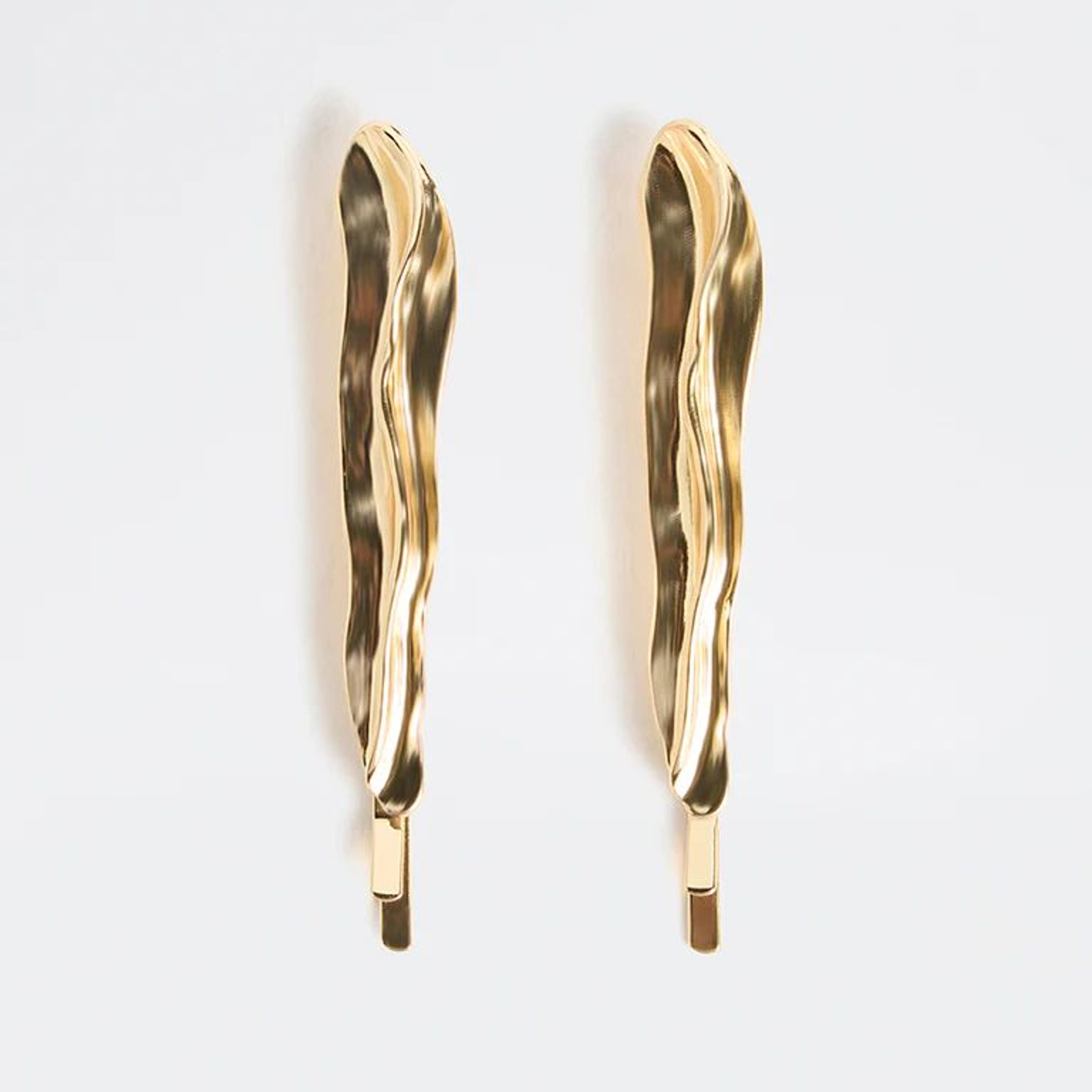 Westside Accessories Gold Irregular Textured Clips - Pack of 2
