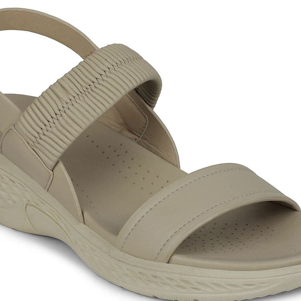 Healers Off White Wedge Heel Sandal For Women ZQ-FD-49 By Liberty — photo 4