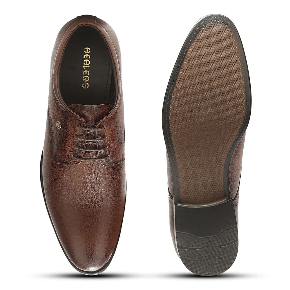 Healers SCL-16 Brown Formal Lacing Debry Shoes for Men By Liberty — photo 5