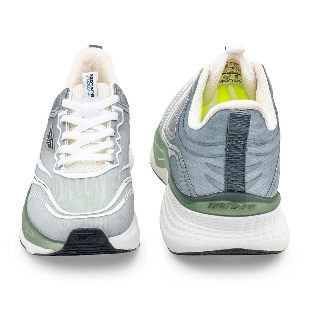 Athleisure Sports Shoes for Men in White and Green | Low-Cut Shoes. — photo 4