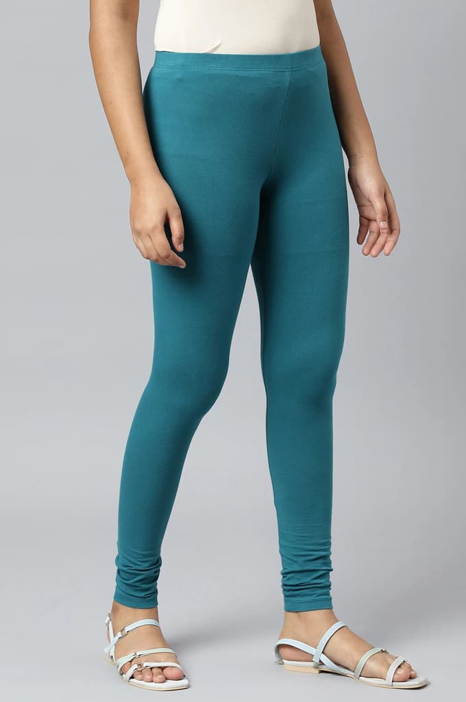 Teal Green Solid Tights — photo 3