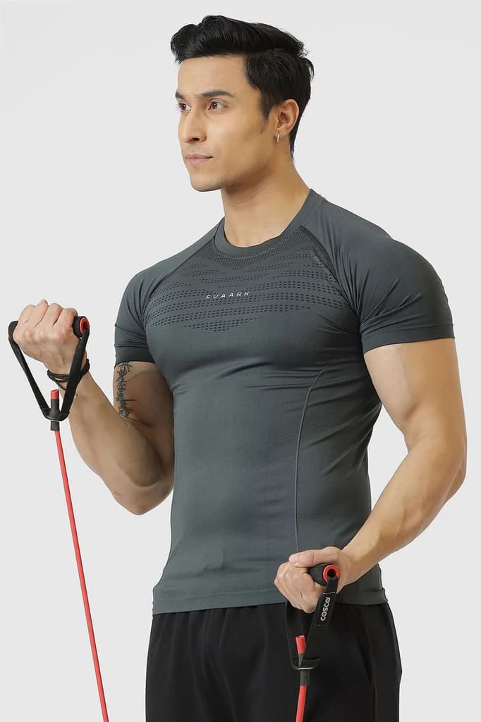 Power Seamless T-shirt Grey/Fuaark — photo 2