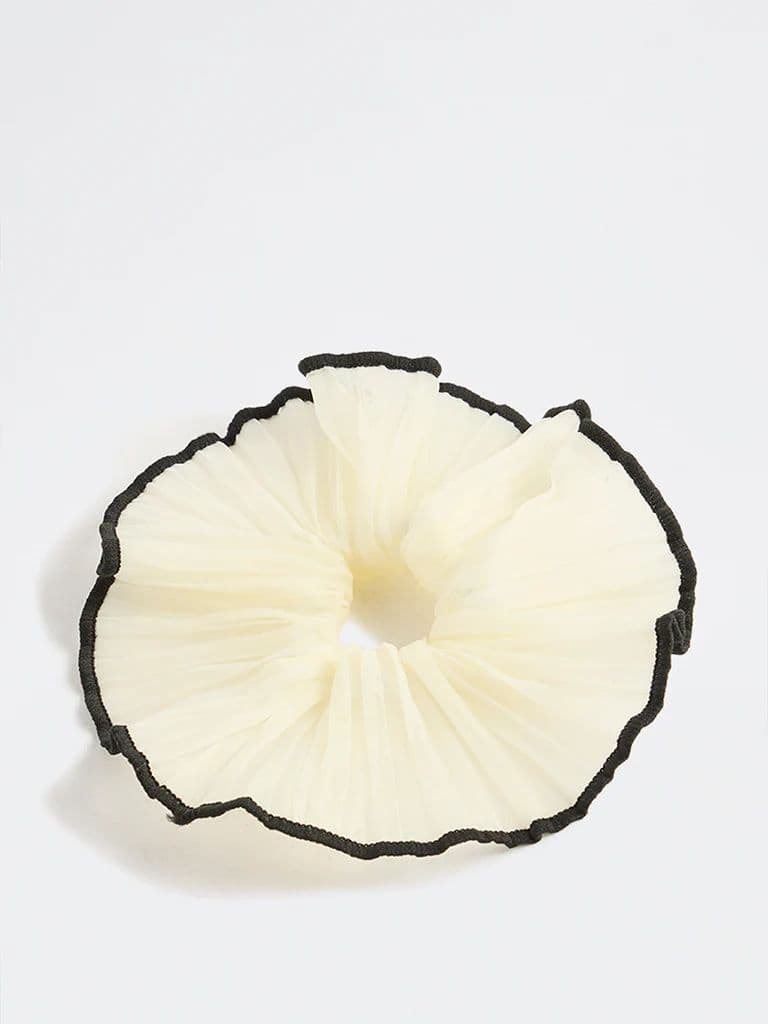 Westside Accessories Yellow Crinkled Scrunchie — photo 2