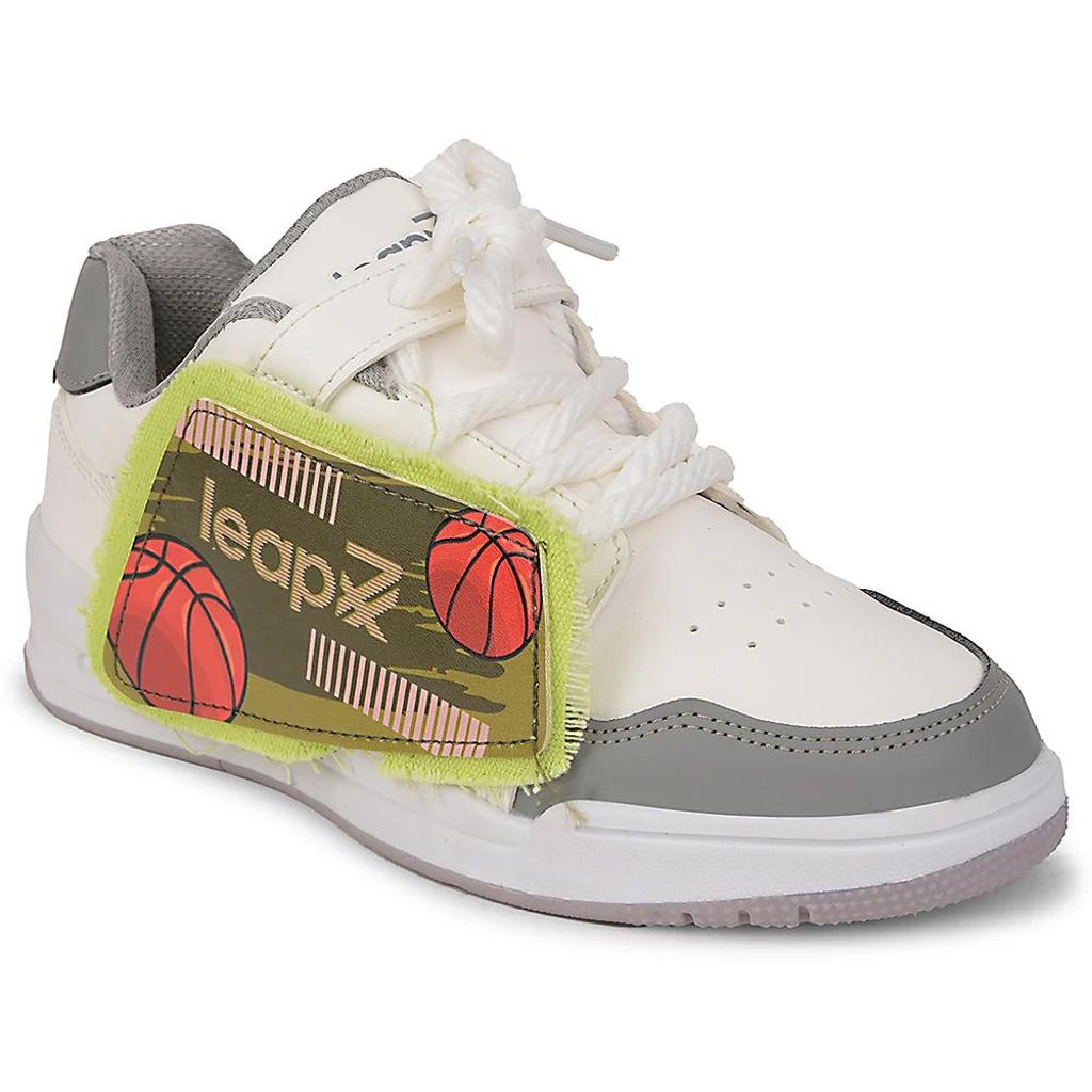 Leap7x Grey Casual Lacing Sneakers For Kids ENVY-2 By Liberty