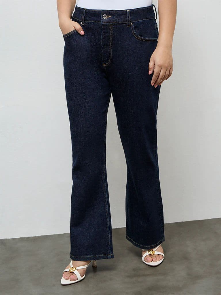 Gia Dark Blue High Rise Jeans — photo 2