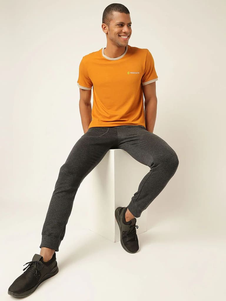 Mustard Yellow Men's Organic Bamboo Casual Tees - Crew Neck (Pack Of 1) — photo 8