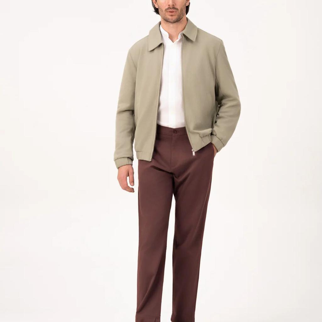 Cognora Brown Relaxed Fit Stretch Chinos for Men