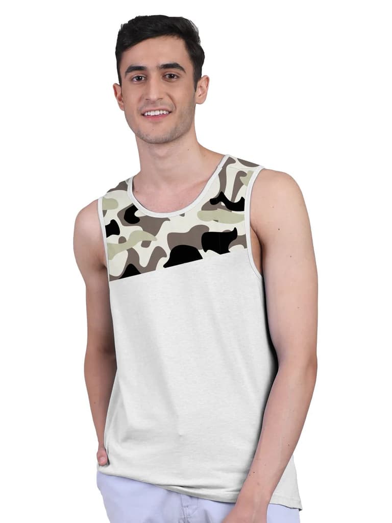 Camouflage Print & Twin Skin Organic Bamboo Vest Active Fit (Pack of 5) — photo 7