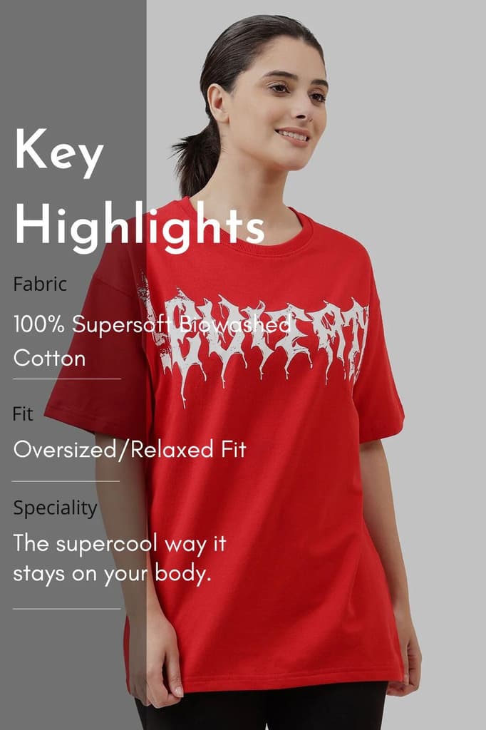 Levitate Oversized T-shirt Red — photo 7