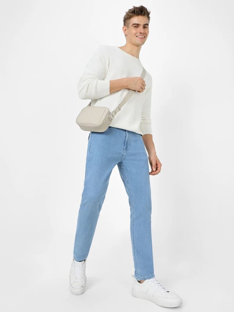 Men's Light Blue Slim Fit Denim Jeans Stretchable — photo 5