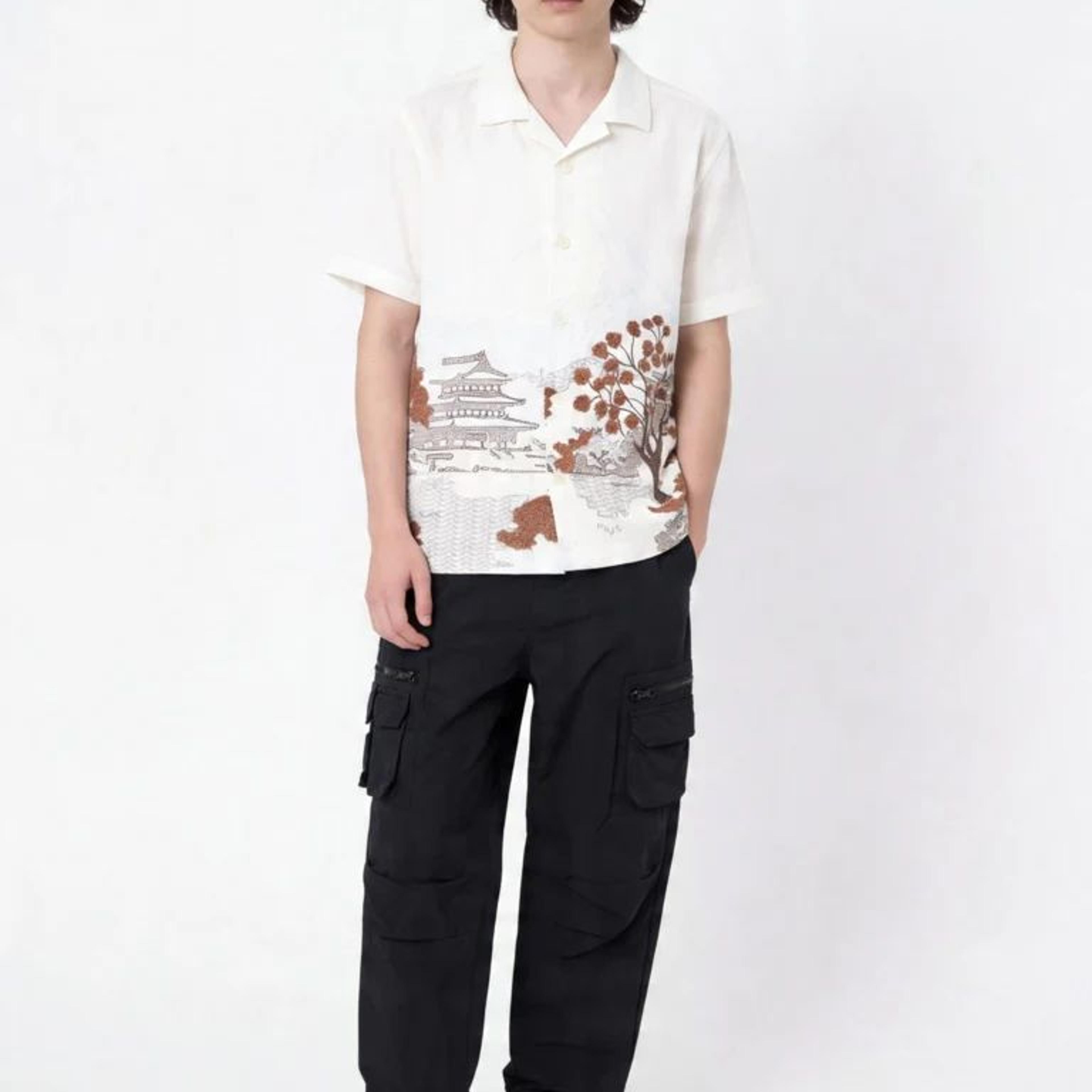Y&F Kids Boys Off-White Scenic-Inspired Shirt