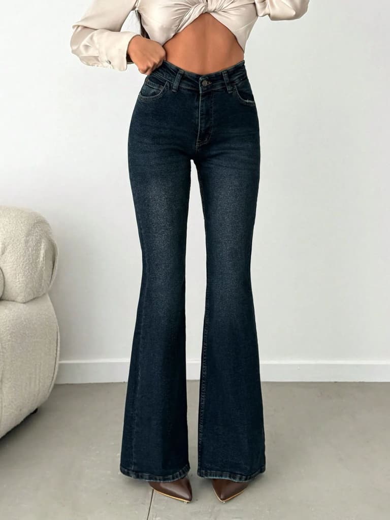 Copper Statement Flare Jeans — photo 9