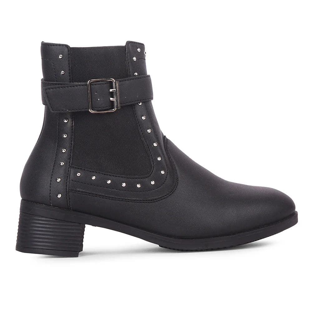 Senorita Black Casual Non Lacing Boots for Women BOOST-1E By Liberty — photo 4