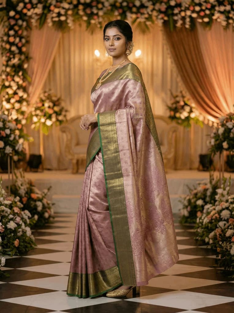 MIMOSA Women's Woven Design Kanjivaram Style Art Silk Saree with Blouse Piece - Magenta (SA00002866MJFREE) — photo 2