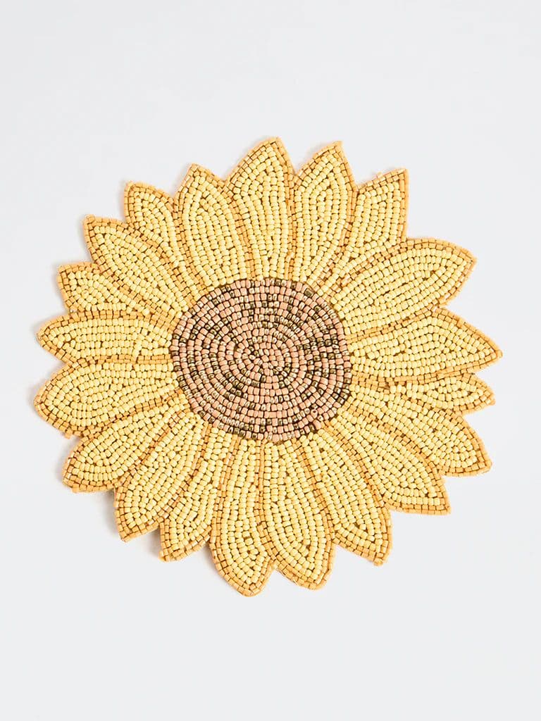 Westside Home Yellow Sunflower Beaded Trivet — photo 2