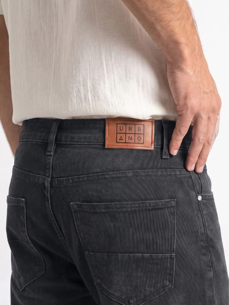 Men's Black Relaxed Fit Washed Denim Jeans Non-Stretchable — photo 6
