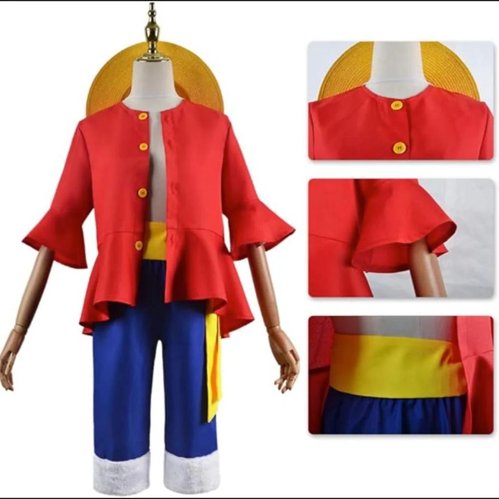 Luffy Cosplay Costume – One Piece Anime Outfit Set for Adults